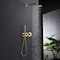 Kibi Circular 2 Function Thermostatic Shower System With Rough In Valve- Brushed Gold KSF410BG - alternate 4
